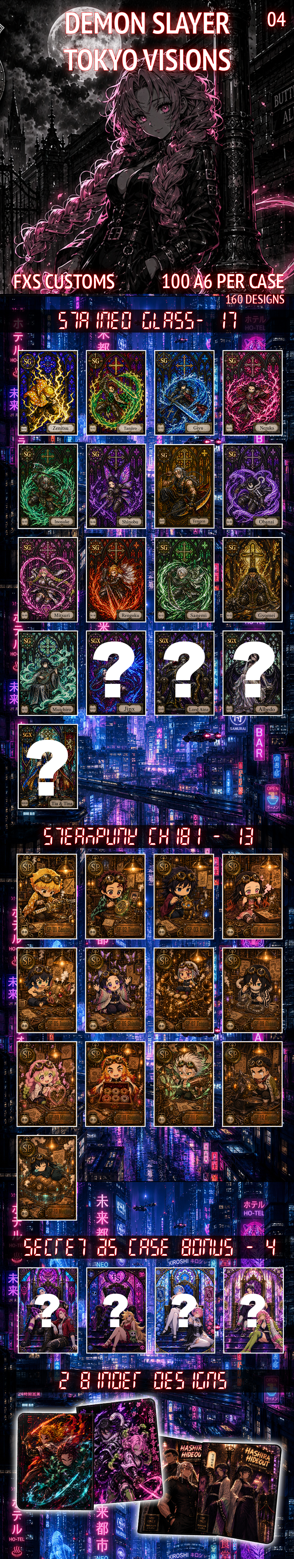 FXS Demon Slayer Tokyo Visions A6 Acrylic Board Set
