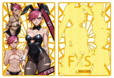 FXS Custom - Bunny Girl Paradise V2 Custom Metal Cards