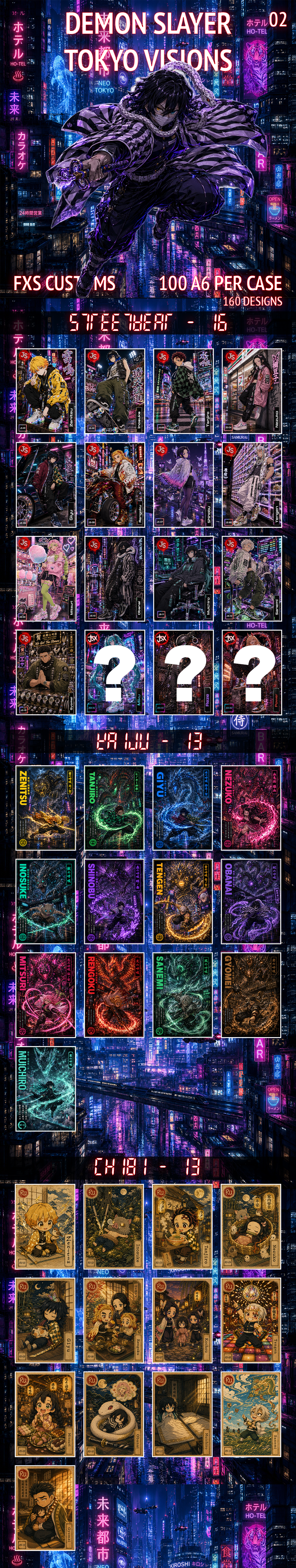 FXS Demon Slayer Tokyo Visions A6 Acrylic Board Set